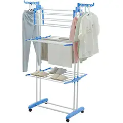DANKI - Tendedero plegable 3 niveles secar multifuncio rueda movil