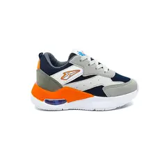 PAPOS - Tenis Niños Turbo Azul, Gris y Naranja - Azul