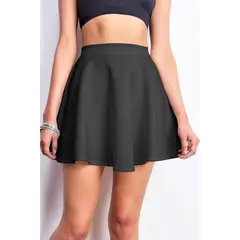 RAINBOW MODA - Falda Negra Rotonda Mini falda corta mujer