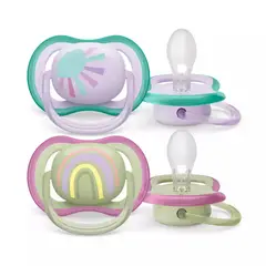 AVENT - Chupo Entretencion Ultra Air 0-6M SolArcoiris Rosado