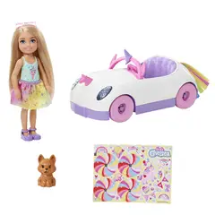 MATTEL - Muñeca Barbie Club Chelsea (rubia De 6 Pulgadas) Con Coche