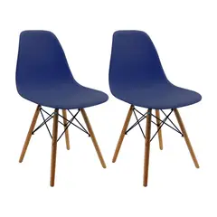 BOXBIT - Kit Por 2 Silla DKR Tipo Eames para comedor - Azul oceano