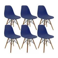 BOXBIT - Kit Por 6 Silla DKR Tipo Eames para comedor - Azul oceano