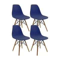 BOXBIT - Kit Por 4 Silla DKR Tipo Eames para comedor - Azul oceano