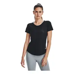 UNDER ARMOUR - Camiseta Mujer STREAKER DECO DIAMON Negro UNDER ARMOUR.