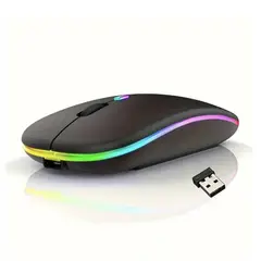 GENERICO - Raton Inalámbrico Para Computador Wifi Bluetooth Iluminacion - Negro
