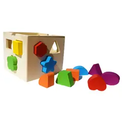 GENERICO - Cubo Con Figuras Geométricas Tangram En Madera Para Niños