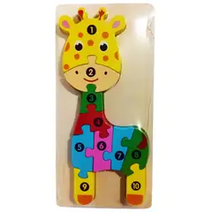 GENERICO - Rompecabezas Madera Montessori Jirafa Con Números Para Niños