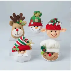 ARTESANAL - IMANES NAVIDEÑOS X 5 UNIDADES NOEL, RENO, NIEVE Y OTROS