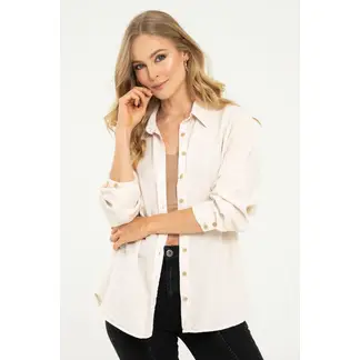 RAGGED - Camisa tencel Beige medio