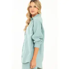 RAGGED - Camisa set lino oversize Gris medio Ragged.