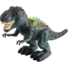 JUGANDO Y EDUCANDO - Juguete Dinosaurio T-rex Con Luces Sonido Y Movimiento verde Niños