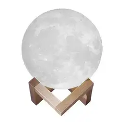 GRUPO B - Lampara Humidificadora Difusora de Aromas Luna Luz Led con Base