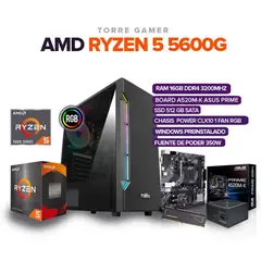 AMD - TORRE GAMER RYZEN 5 5600G/ 16GB RAM / SSD 512GB / BOARD A520M-K ASUS PRIME