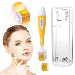 CARER SPARK - 0.5mm Microaguja Facial De Derma Roller Con 540 Pines Led Amarillo