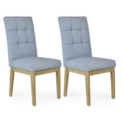 ELITE LIVING - Silla de Comedor Moderna en Lino Gris (Incluye 2 Silla)