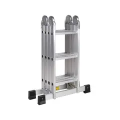 GENERICO - Escalera Multipropósito De 12 Pasos Con Plataformas Aluminio