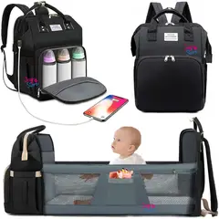 GENERICO - Pañalera Bolso Cambiador Tipo Cuna Para Bebé Impermeable