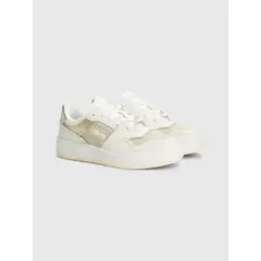 TOMMY HILFIGER - Tenis De Baloncesto Retro Cuero Mujer Blanco