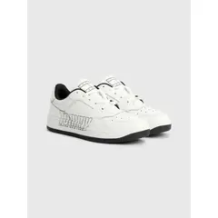 TOMMY HILFIGER - Tenis Retro Cuero Con Logo Mujer Blanco