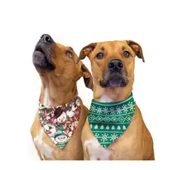 GENERICO - Pañoleta Navidad Perro doble faz L - Verde