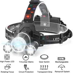 GENERICO - Linterna Led De Cabeza Recargable Tipo Minera 6000 Lumen