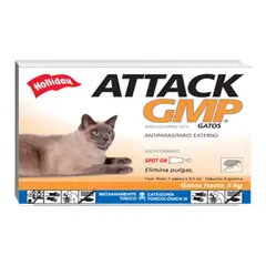 HOLLIDAY - Attack Gatos Pipeta Control Pulgas Garrapatas 0.5ml
