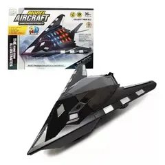 DAYOSHOP - Avión Militar F-117 Movimiento Sonido Luces Juguete bateria