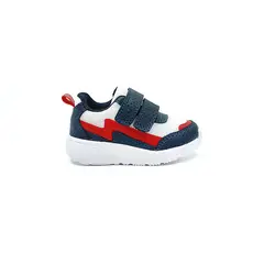 PAPOS - Tenis Bebés VelcroSport Blanco Azul - Crema_.
