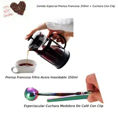 GENERICO - Combo Especial- Cafetera Prensa Francesa 350ml - Cuchara Medidora Café