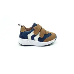 PAPOS - Tenis Bebés VelcroSport Azul y Miel - Cafe