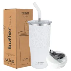 BUFFER FLASK - Mug Vaso Termo Agua Cafe 700 Acero Inox + Tapas - Crema-