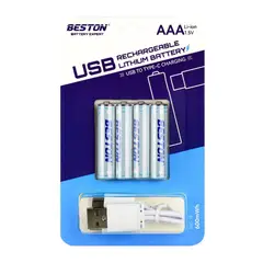 GENERICO - PILA RECARGABLE USB AAA X4