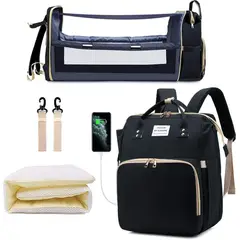 ONE PIXEL - Morral Pañalera Tipo Cuna Con Cambiador Negro