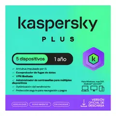 KASPERSKY - Antivirus Plus 5 Dispositivo 1 Año