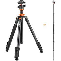 K&F CONCEPT - Tripode 360° 175cm 2-en-1 kf para camaras