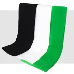 GENERICO - Kit 3 telones de fondo sinfín estudio fotográfico negro verde blanco