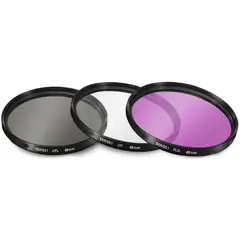 GENERICO - Kit 3 filtros uv fld cpl polarizado 49mm para canon yongnuo nikon sony