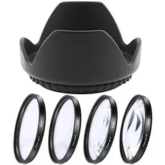 XIT PHOTO - Kit 55mm parasol tipo tulipan + 4 filtros macro nikon yongnuo canon