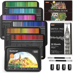GENERICO - Kit De Dibujo Colores Profesionales 174 Und Shuttle Art