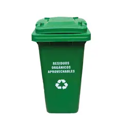 TRIPLE CLEAN - Contenedor de basura de 240 litros verde