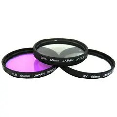 GENERICO - Kit 7 filtros 55mm: uv cpl fld, 4 filtros close-up +1 +2 +4 +10