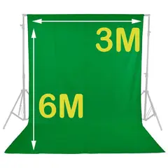 GENERICO - Telón verde chromakey para fondo de estudio fotográfico 3m x 6m