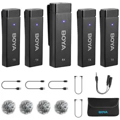 BOYA - By-w4 - 4 micrófonos inalámbricos camara pc celular 2,4 ghz