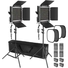 NEEWER - Combo 2x nw660 led bi-color continua luz difusor estudio