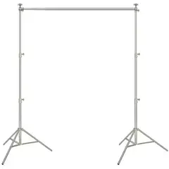 GENERICO - Soporte telón de acero para estudio fotográfico (2 trípodes 1 barra horizontal)