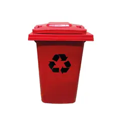TRIPLE CLEAN - Contenedor de basura de 360 litros rojo