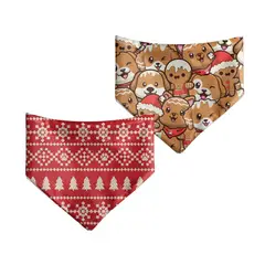 GENERICO - Pañoleta Navidad Perro doble faz M - Roja