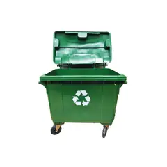 TRIPLE CLEAN - Contenedor de basura de 660 litros verde