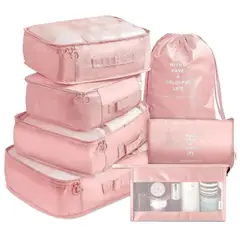 MIS ORGANIZADORES - Organizador de Viaje Set x 8 - Rosado